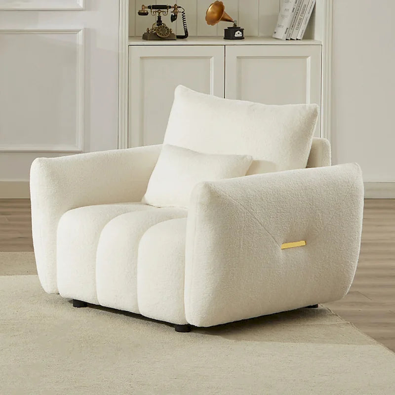Teddy Fabric Lounge Chair with Plastic Legs, 39.7 Inch