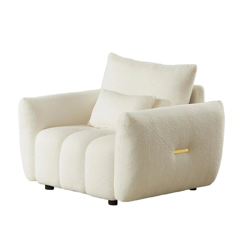 Teddy Fabric Lounge Chair with Plastic Legs, 39.7 Inch