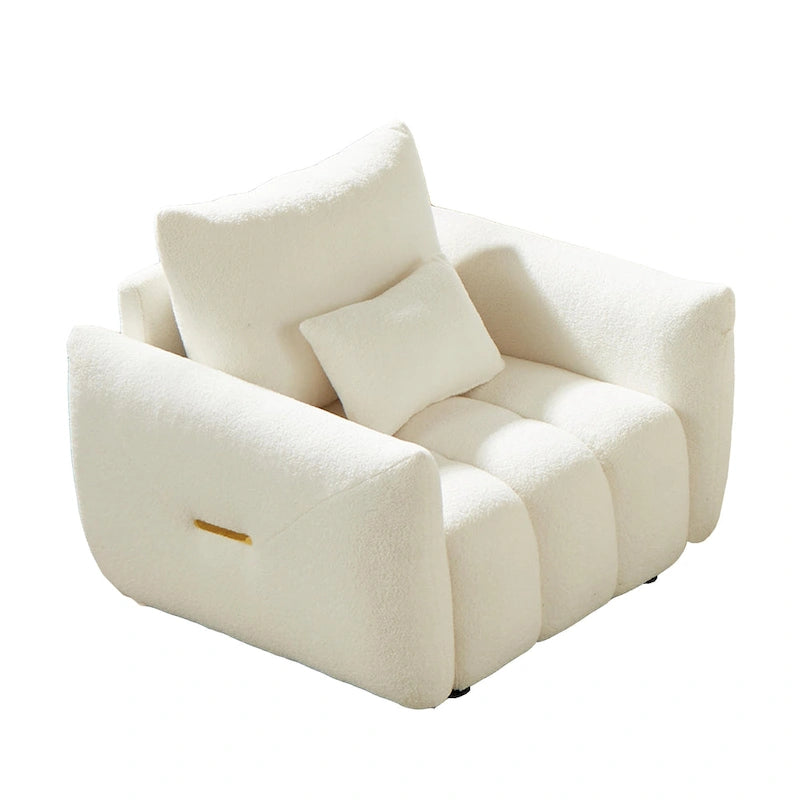 Teddy Fabric Lounge Chair with Plastic Legs, 39.7 Inch