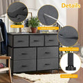 Freestanding 7-Drawer Chest of Drawers Chest Tower TV Stand with Wood Top for Closet Bedroom