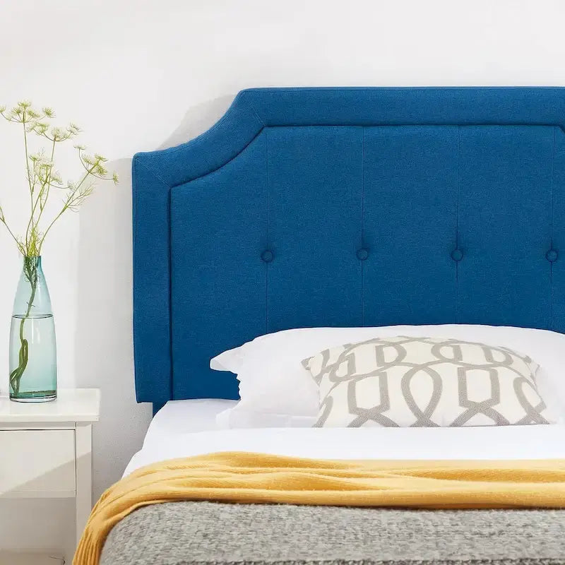 Upholstered Platform Bed Frame with Adjustable Tufted Headboard
