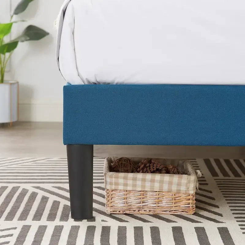 Upholstered Platform Bed Frame with Adjustable Tufted Headboard