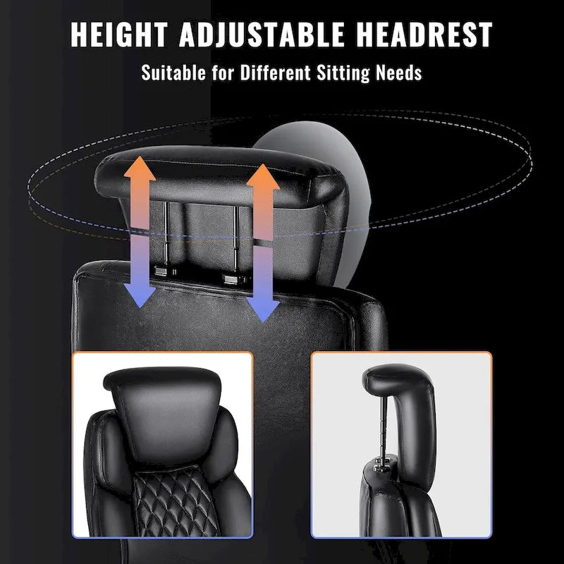 Big and Tall Office Chair 500 lb - Reclining Leather with Footrest and Lumbar Support