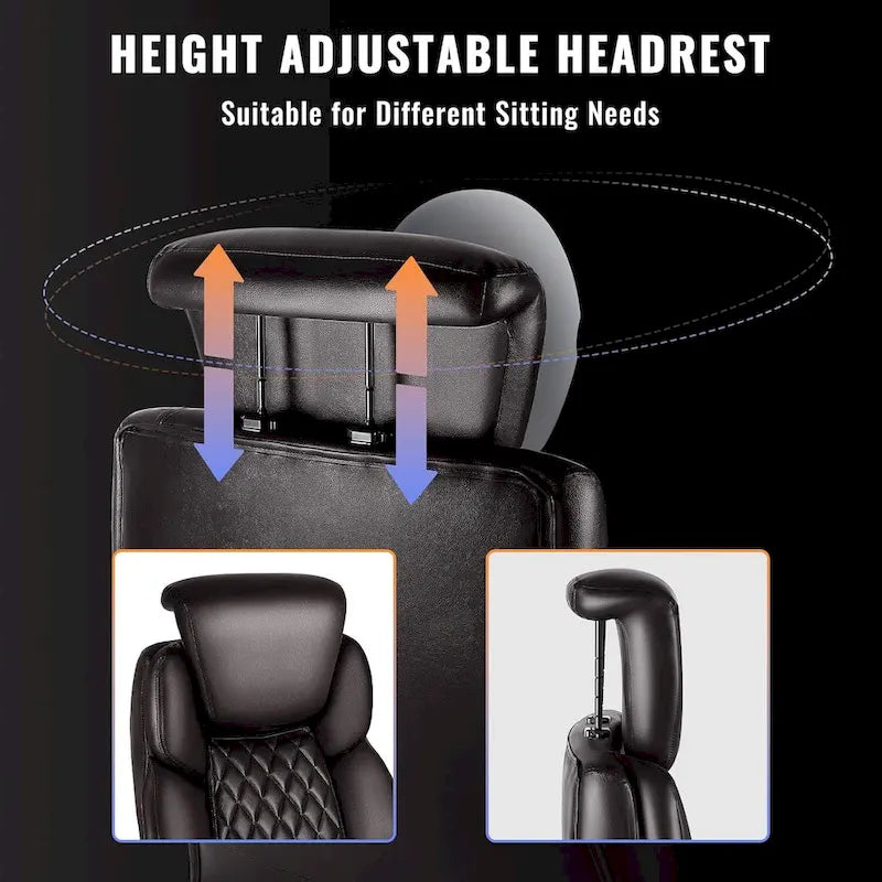 Big and Tall Office Chair 500 lb - Reclining Leather with Footrest and Lumbar Support