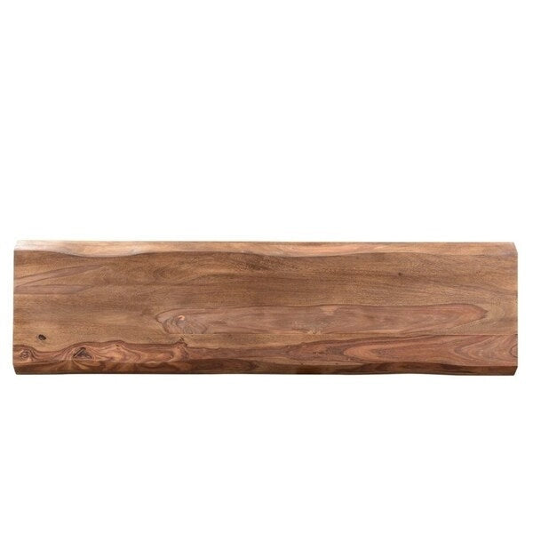 Handmade Live Edge Solid Wood Bench with Industrial Iron Legs, 50"L