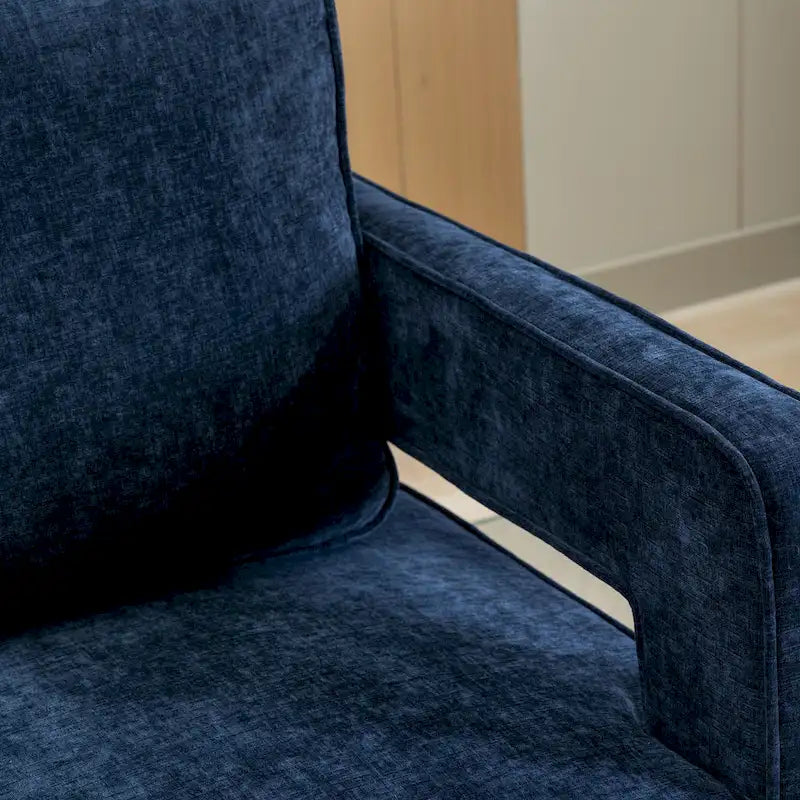 Modern Upholstered 360 Swivel Open-Back Barrel Chair with Pillow