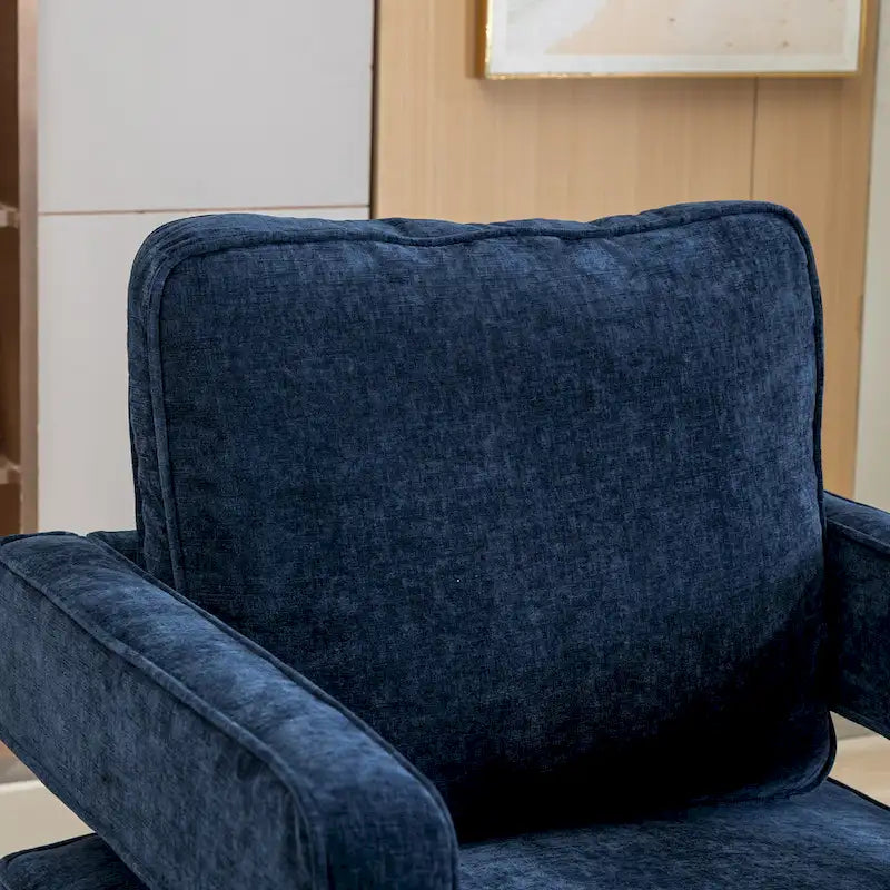Modern Upholstered 360 Swivel Open-Back Barrel Chair with Pillow