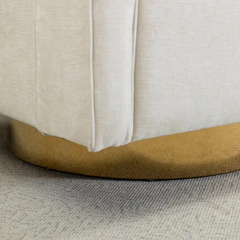 Modern Upholstered 360 Swivel Open-Back Barrel Chair with Pillow