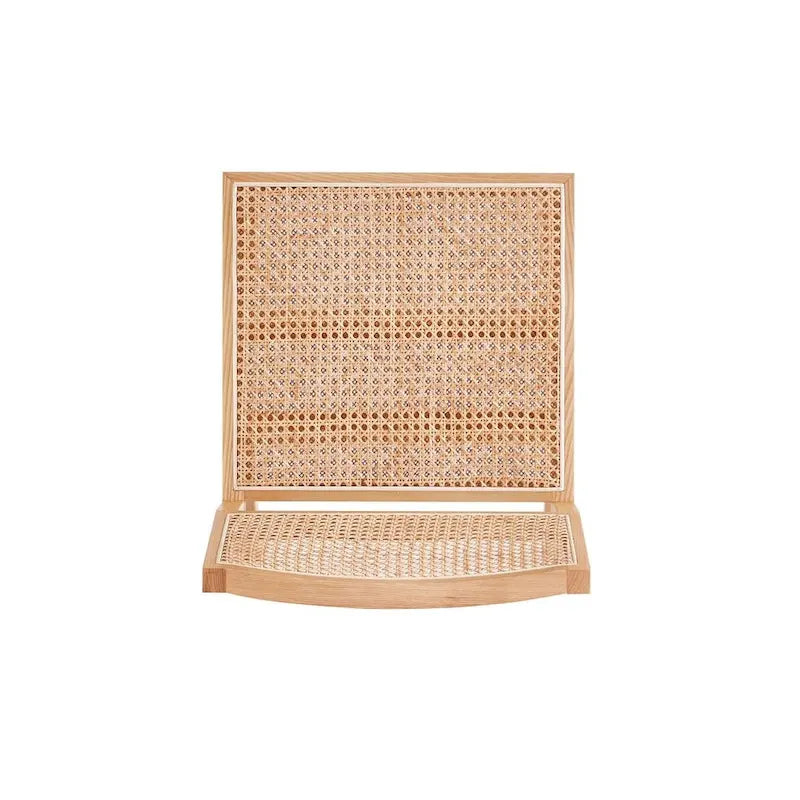 Modern Natural Cane Dining Chair with Solid Ash Wood Frame, Set of 2