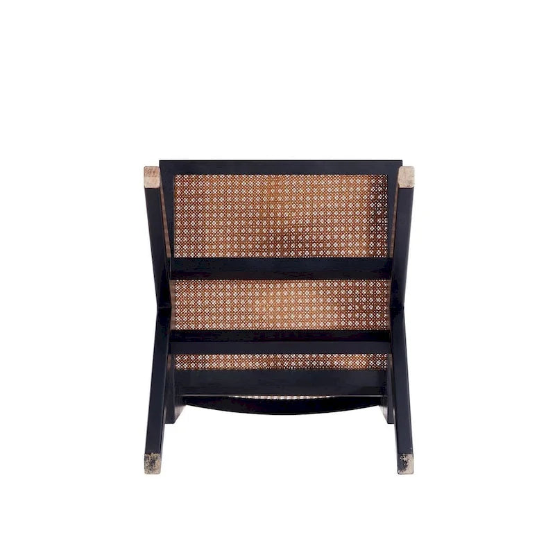 Modern Natural Cane Dining Chair with Solid Ash Wood Frame, Set of 2