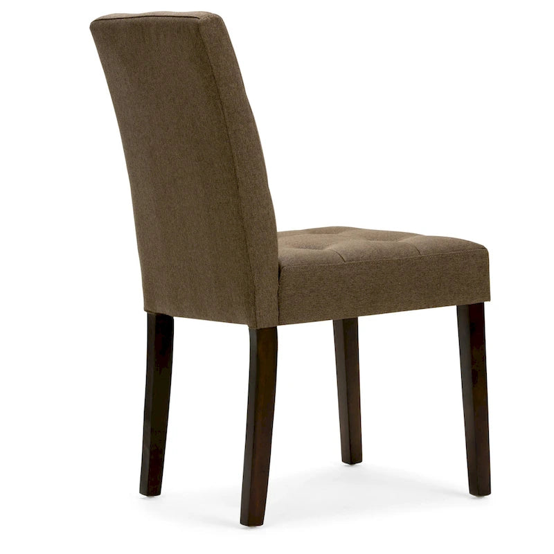 Contemporary Upholstered Dining Chair with Solid Wood Legs, Set of 2