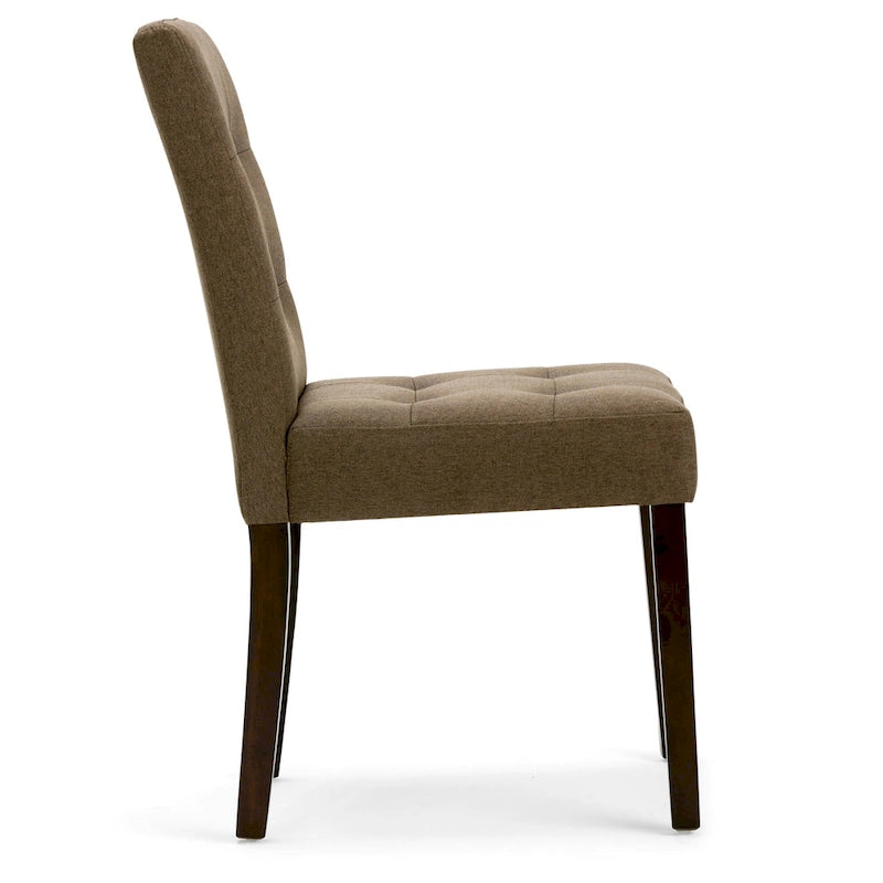 Contemporary Upholstered Dining Chair with Solid Wood Legs, Set of 2