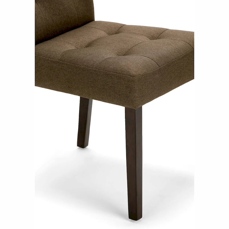 Contemporary Upholstered Dining Chair with Solid Wood Legs, Set of 2