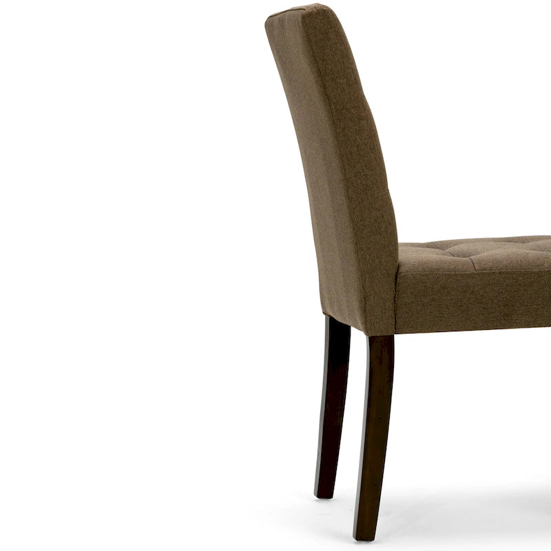 Contemporary Upholstered Dining Chair with Solid Wood Legs, Set of 2