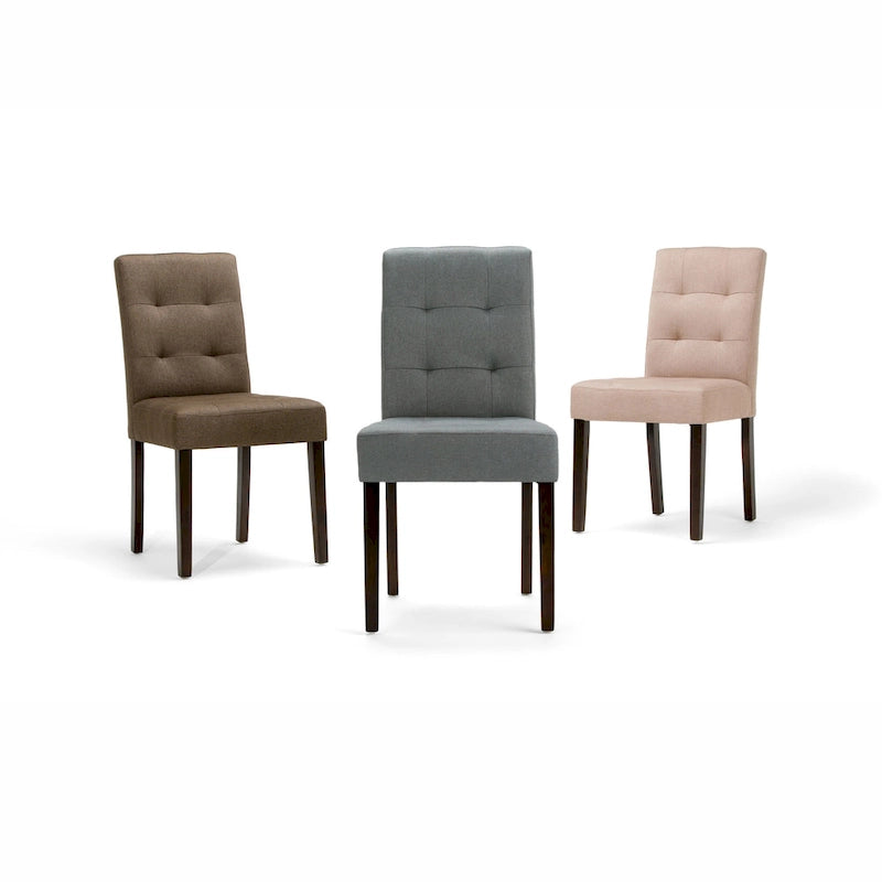 Contemporary Upholstered Dining Chair with Solid Wood Legs, Set of 2