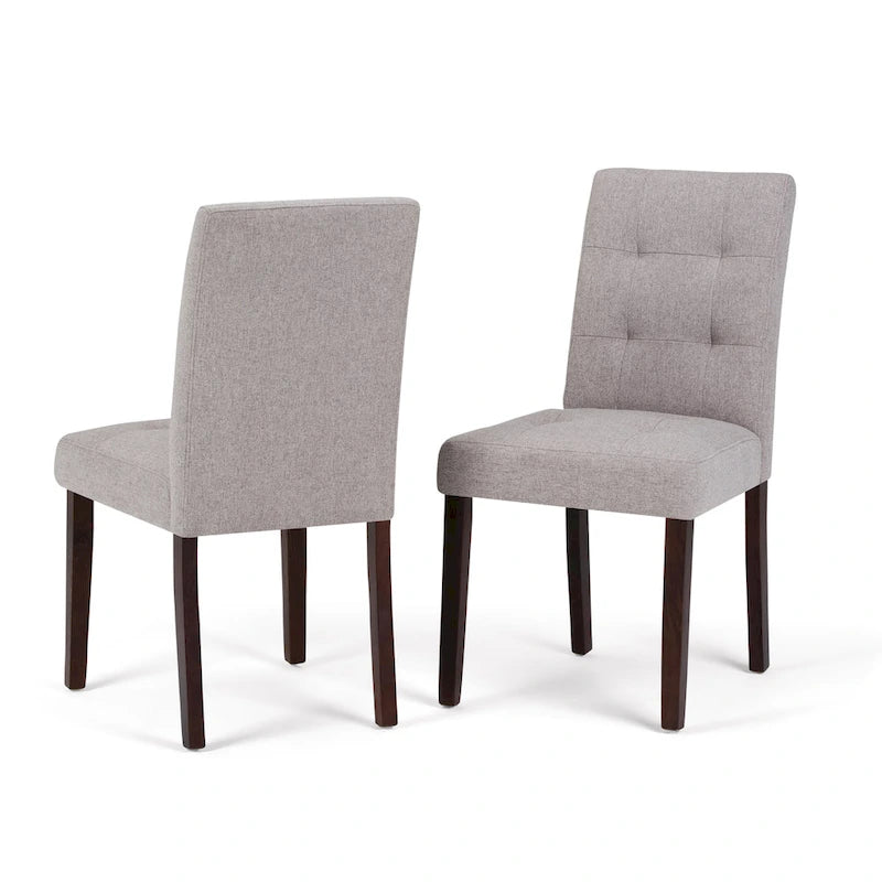 Contemporary Upholstered Dining Chair with Solid Wood Legs, Set of 2