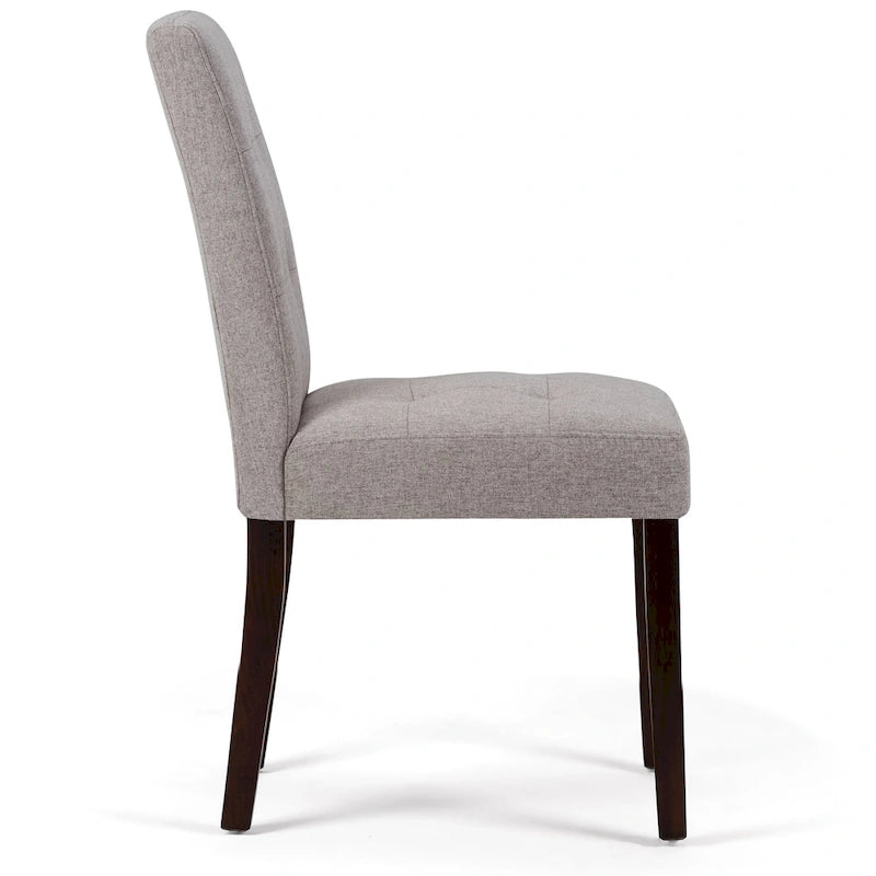 Contemporary Upholstered Dining Chair with Solid Wood Legs, Set of 2