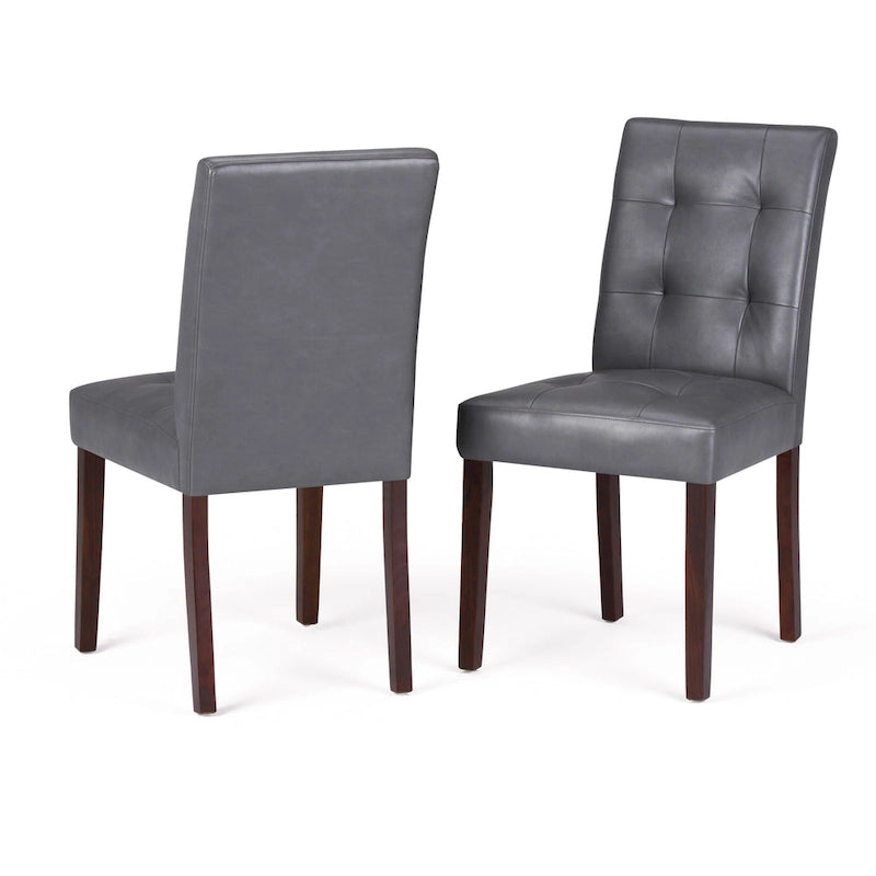 Contemporary Upholstered Dining Chair with Solid Wood Legs, Set of 2