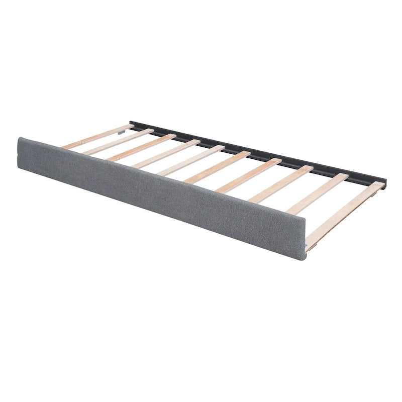Upholstered Platform Bed with Trundle and LED Lights