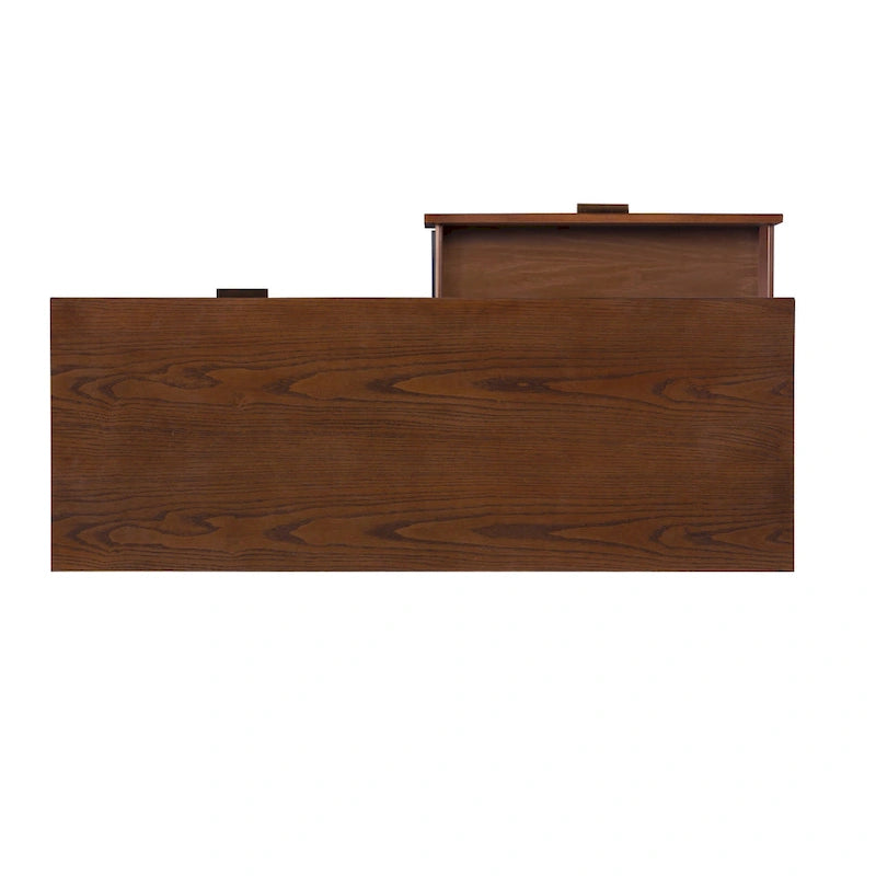 Mid-Century 6-Drawer Dresser in Natural and Walnut Wood Tones