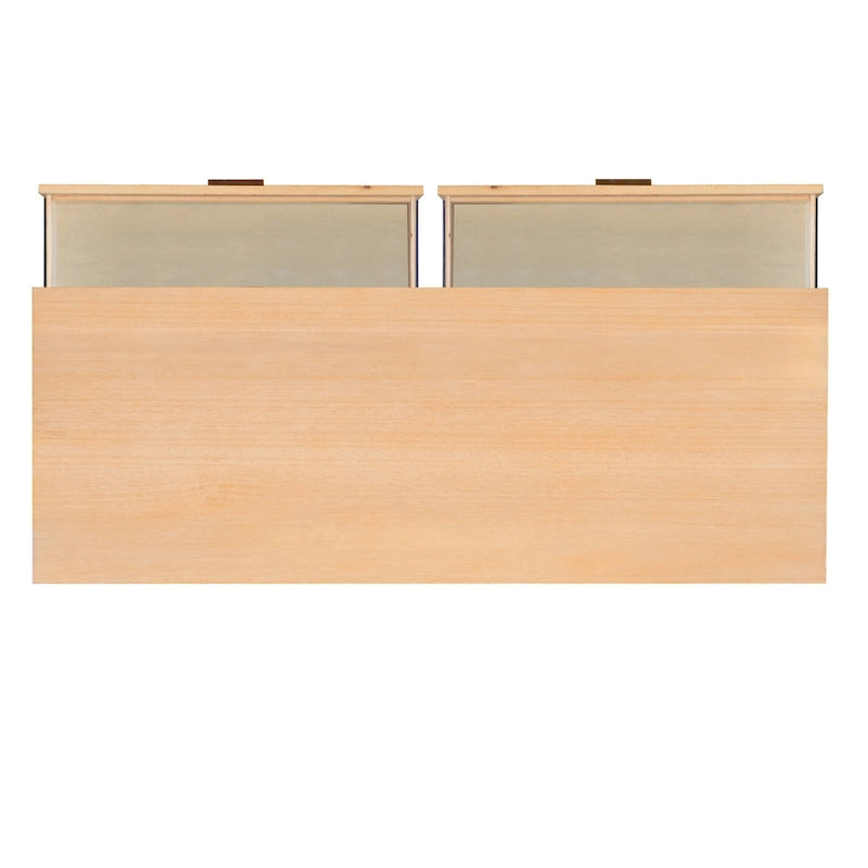 Mid-Century 6-Drawer Dresser in Natural and Walnut Wood Tones