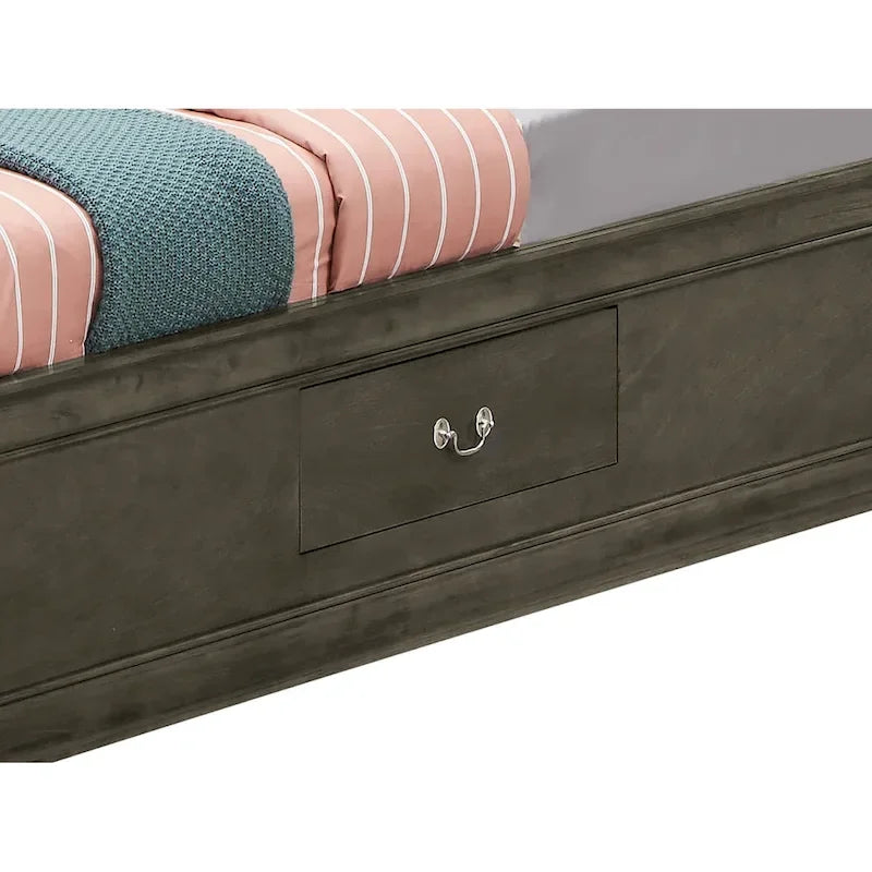 Twin Storage Platform Bed with 6 Under-Bed Drawers - Classic Style