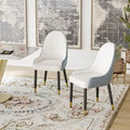 Modern Faux Leather Dining Chairs with Wood Legs, Set of 2