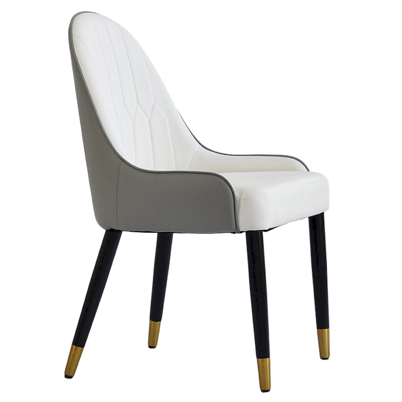 Modern Faux Leather Dining Chairs with Wood Legs, Set of 2