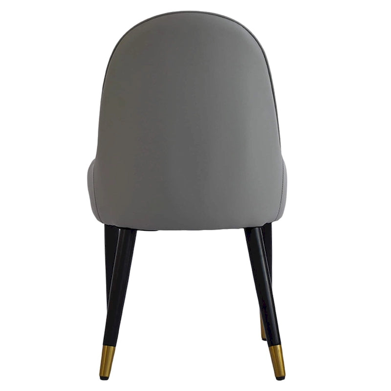 Modern Faux Leather Dining Chairs with Wood Legs, Set of 2
