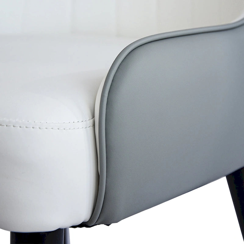Modern Faux Leather Dining Chairs with Wood Legs, Set of 2