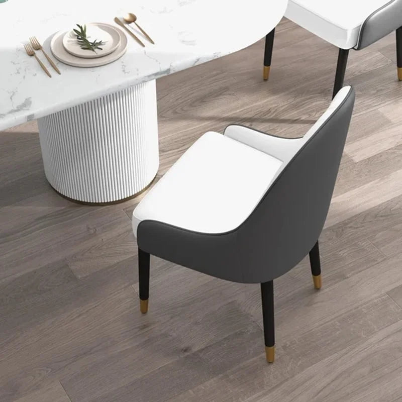 Modern Faux Leather Dining Chairs with Wood Legs, Set of 2