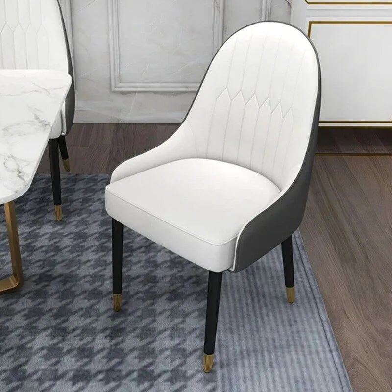 Modern Faux Leather Dining Chairs with Wood Legs, Set of 2
