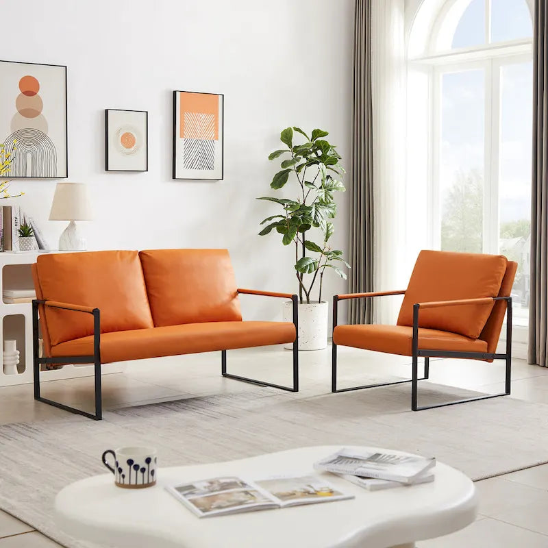 Accent Arm Chair with Thick Padded Backrest and Seat Cushion