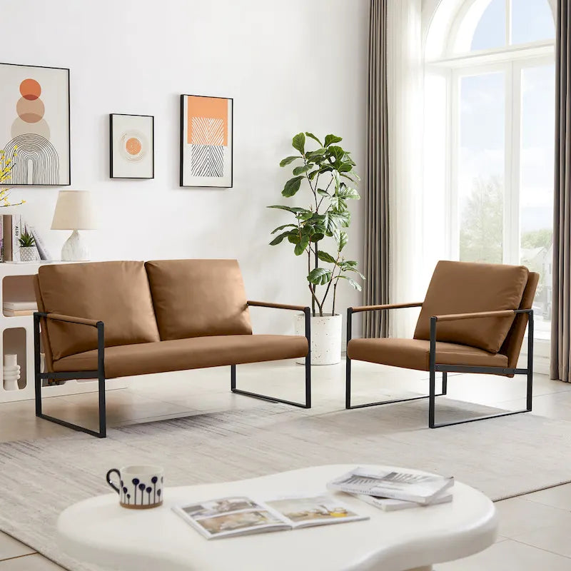 Accent Arm Chair with Thick Padded Backrest and Seat Cushion