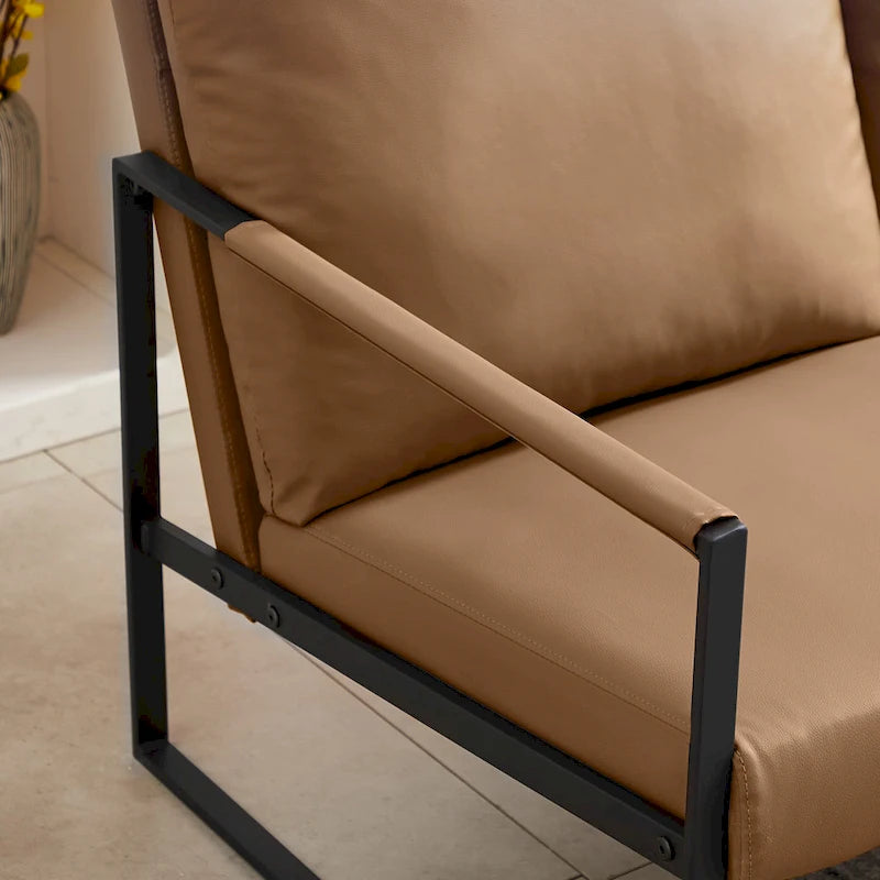 Accent Arm Chair with Thick Padded Backrest and Seat Cushion