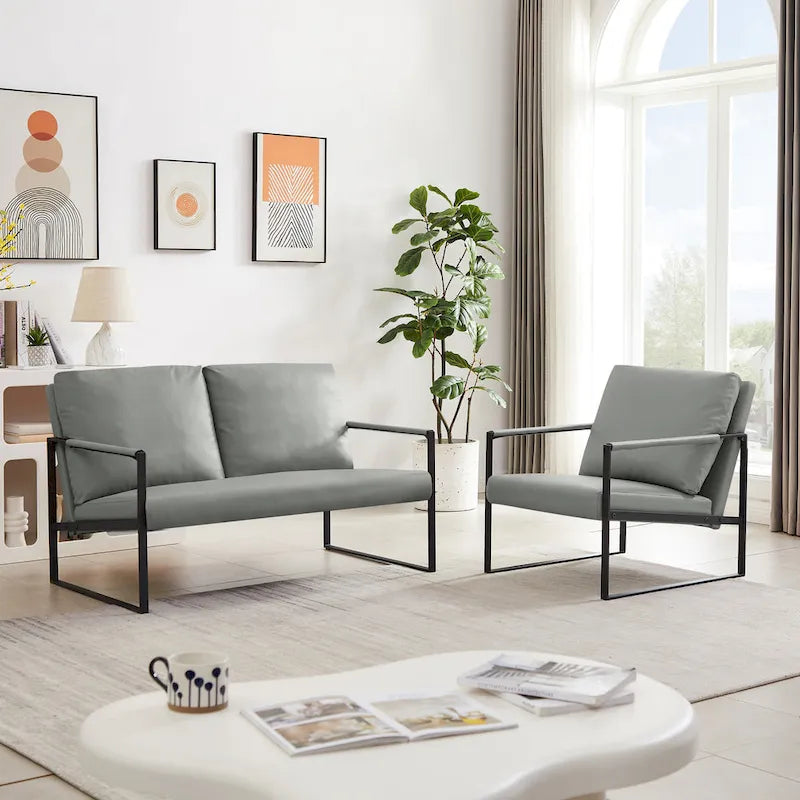 Accent Arm Chair with Thick Padded Backrest and Seat Cushion
