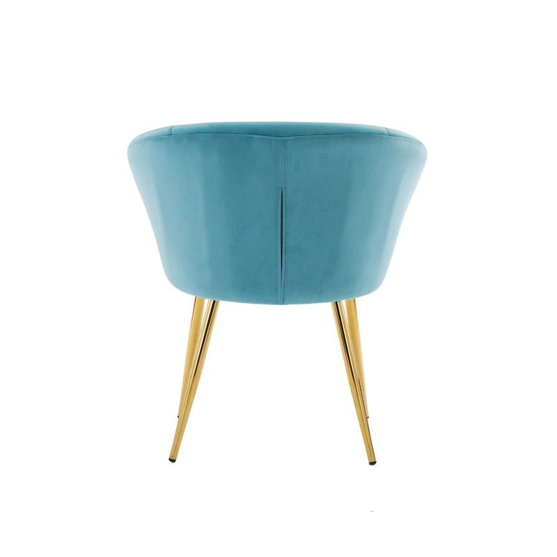 Mid-Century Velvet Dining Chair with Gold Chrome Legs - Set of 2