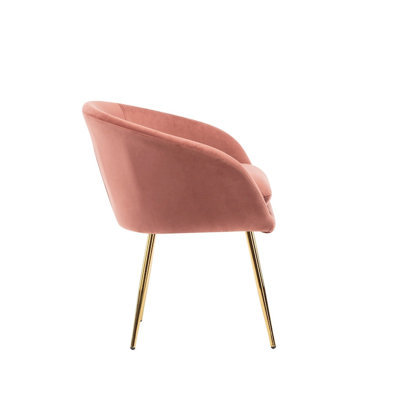 Mid-Century Velvet Dining Chair with Gold Chrome Legs - Set of 2