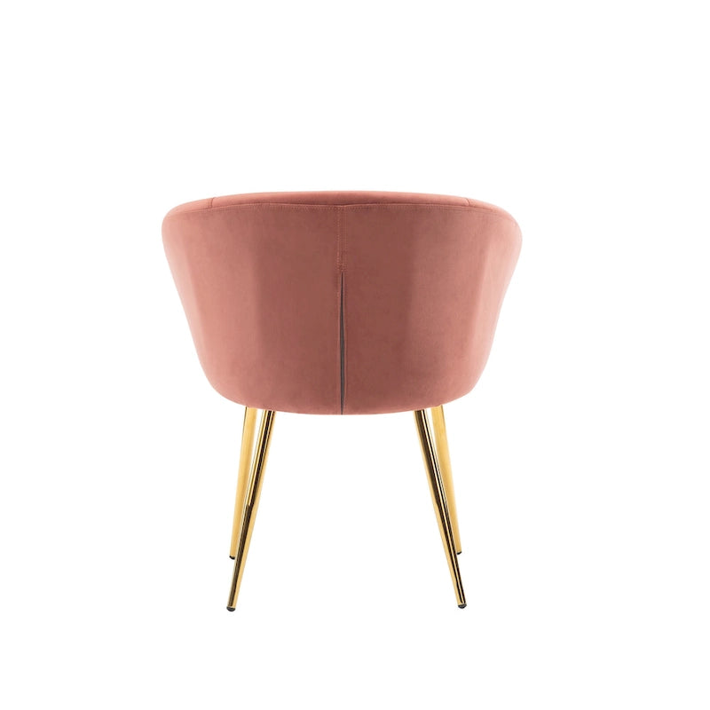 Mid-Century Velvet Dining Chair with Gold Chrome Legs - Set of 2