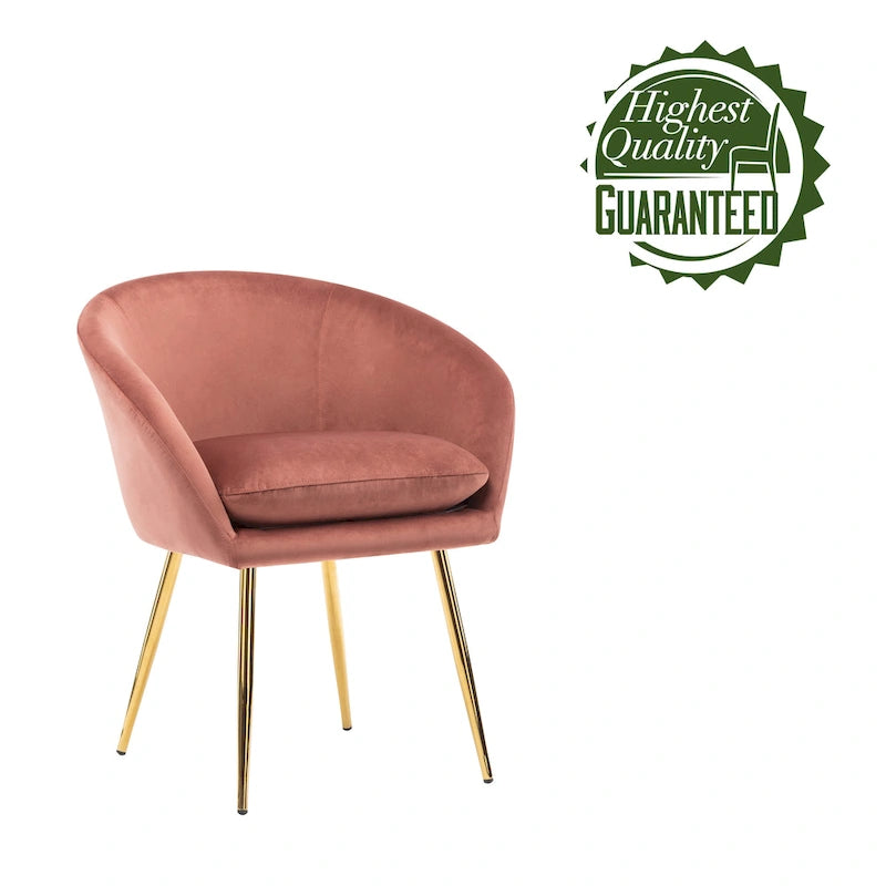 Mid-Century Velvet Dining Chair with Gold Chrome Legs - Set of 2