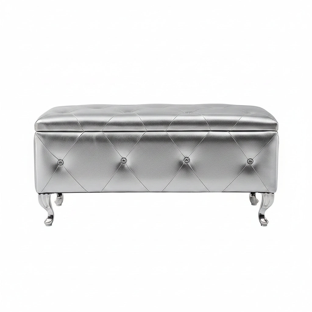 Luxury Storage Ottoman Bench with Flip Top - PU Upholstered