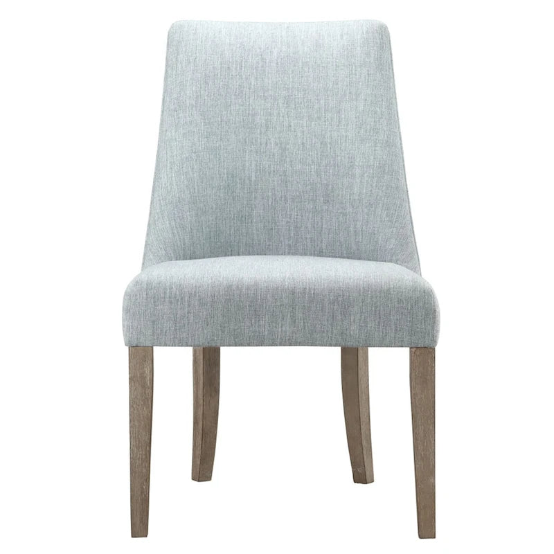 Farmhouse Upholstered Dining Chairs with Solid Wood Legs, Set of 2