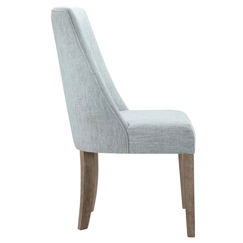 Farmhouse Upholstered Dining Chairs with Solid Wood Legs, Set of 2