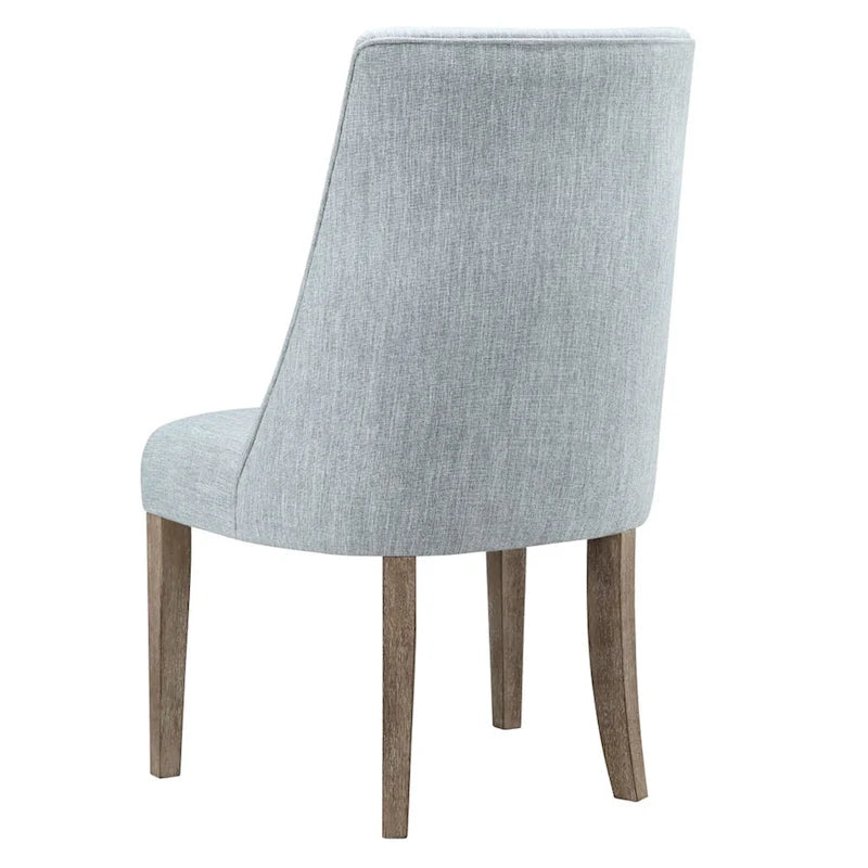 Farmhouse Upholstered Dining Chairs with Solid Wood Legs, Set of 2