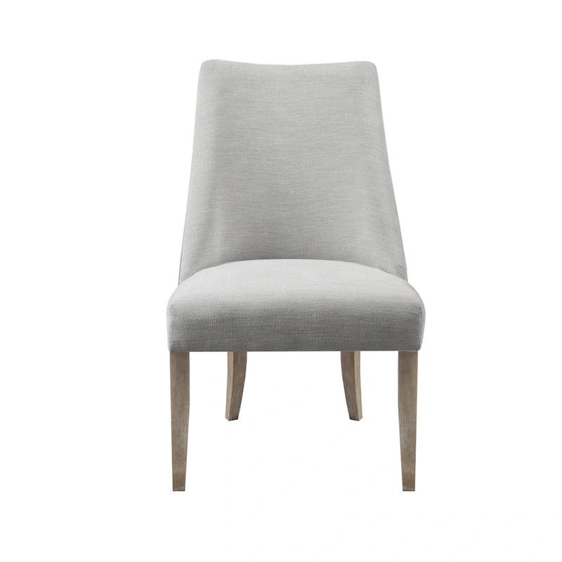 Farmhouse Upholstered Dining Chairs with Solid Wood Legs, Set of 2