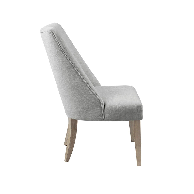 Farmhouse Upholstered Dining Chairs with Solid Wood Legs, Set of 2
