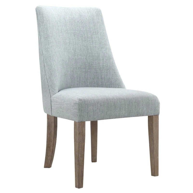 Farmhouse Upholstered Dining Chairs with Solid Wood Legs, Set of 2