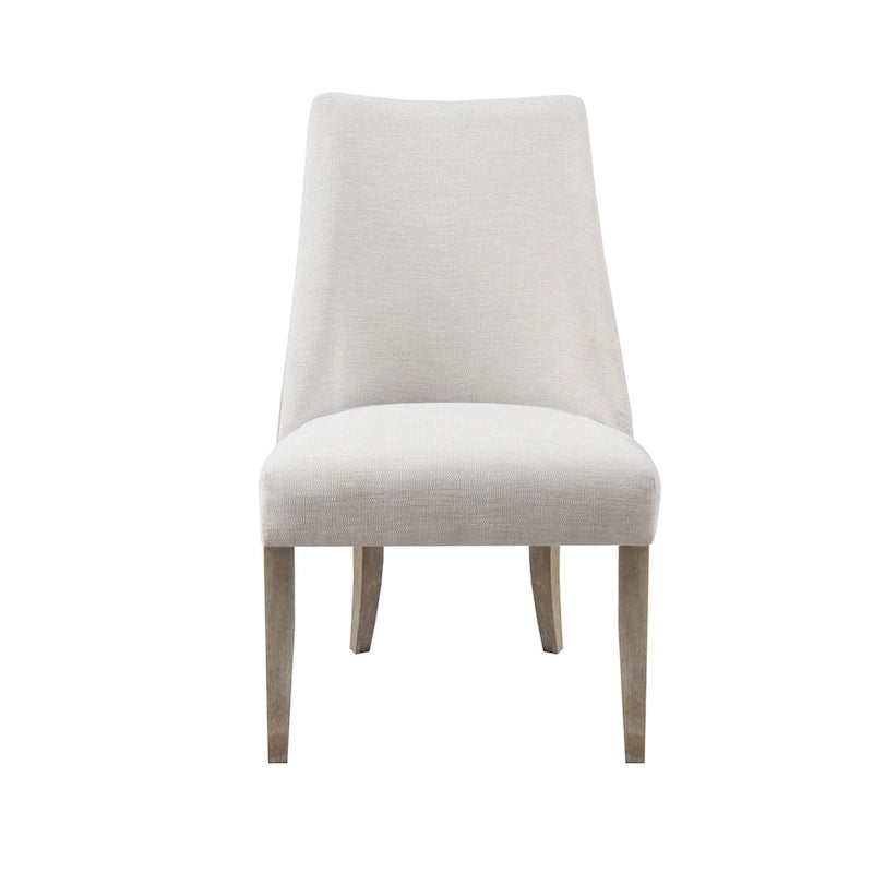 Farmhouse Upholstered Dining Chairs with Solid Wood Legs, Set of 2