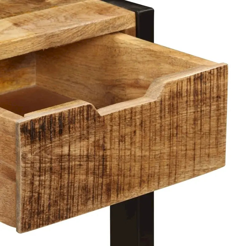 Solid Mango Wood Sideboard with 3 Drawers - 43.3x13.8x29.5