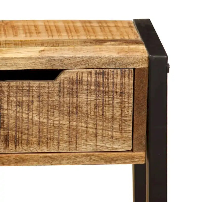 Solid Mango Wood Sideboard with 3 Drawers - 43.3x13.8x29.5